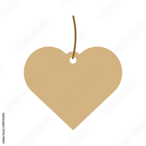 Kraft Paper Heart Tag Vector Brown Gift Label Minimalist