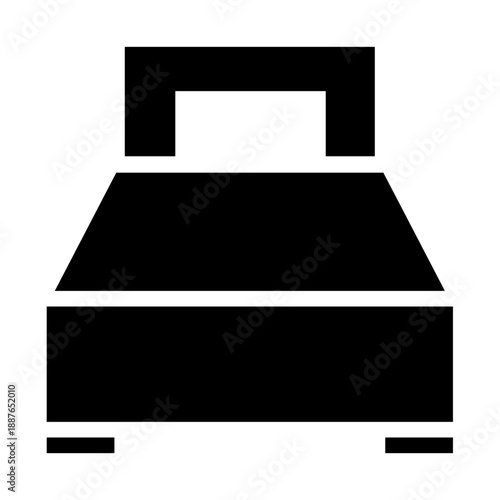 single bed of hotel and service property icons 