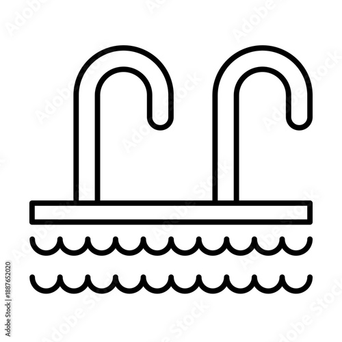 swimming pool of hotel and service property icons 