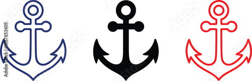 anchor icons, in classic nautical colors, symbolizing maritime adventures and steadfast journeys across the ocean