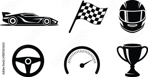 representing auto racing, and victory symbols