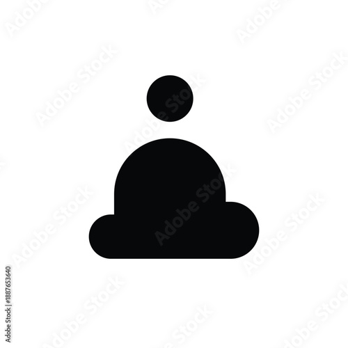 Yoga Man Sitting Solid Icon Black Vector EPS Illustration
