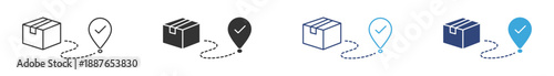 Track Order Icon set. Delivery Tracking and Shipment Location Symbol. Logistics Monitoring, vector Illustration.