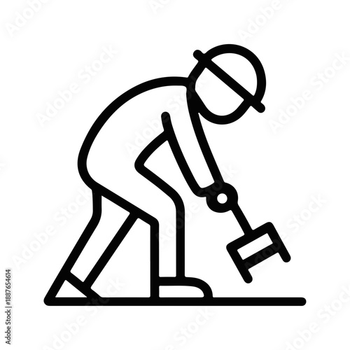 Construction Worker: The stark silhouette of a construction worker, diligently laboring with a hammer, embodies the spirit of building and manual work.