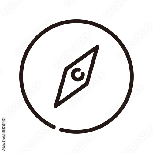 Navigational Guidance: A minimalist illustration of a compass, set against a clean, uncluttered backdrop, signifying direction, guidance, and exploration. 