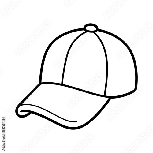 Essential Accessory: An illustrative representation of a casual baseball cap, designed with clean lines and simple geometry, ideal for a variety of creative and informative projects.