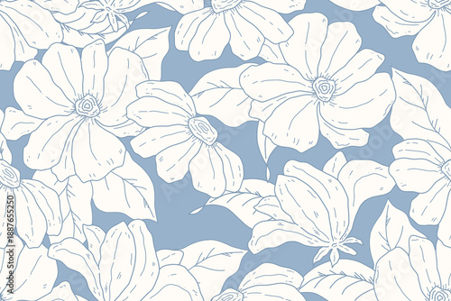 Seamless floral and leaf patterns design for all types of print textiles and background