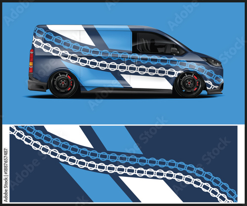 Van with striking geometric chain and color design