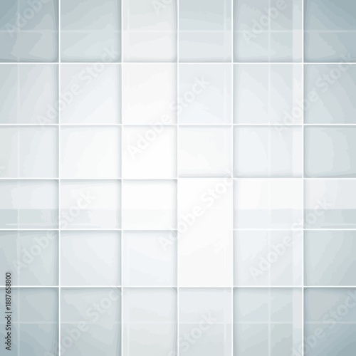 Clean White and Grey Square Tile Pattern Background.