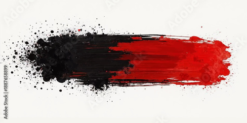 Abstract grunge vector background featuring a red ink splat illustration with a paint splatter texture and artistic blood drop pattern on a dirty white snow wallpaper backdrop