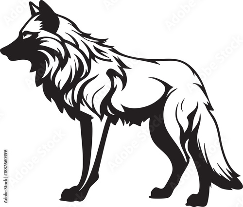 Loup sauvage élégant - Silhouette