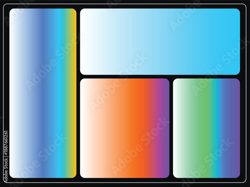 A colorful graphic design with various shapes and vibrant colors