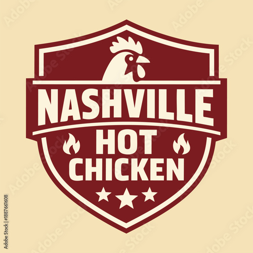 Delicious Nashville hot chicken logo vector
