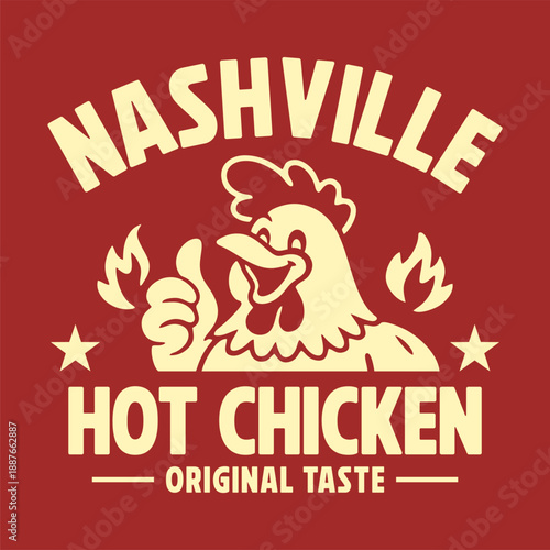 Delicious Nashville hot chicken logo vector