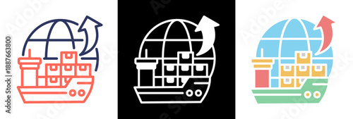 Export Growth linecolorfull icon