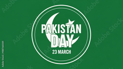 Pakistan Day Celebration on 23 March with Crescent Moon and Star