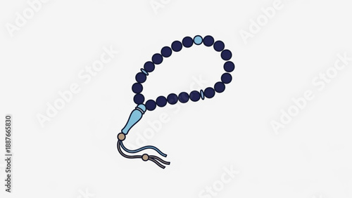 Lapis Lazuli Prayer Beads with Turquoise Accents Isolated on White