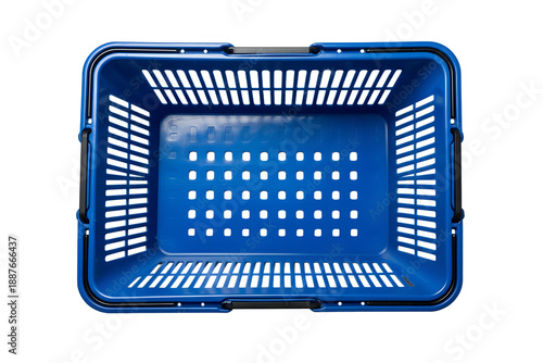 Blue Plastic Shopping Basket – Top-Down Studio Product Photography PNG
