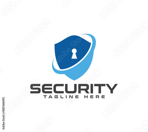 Security shield protect logo design, Vector image