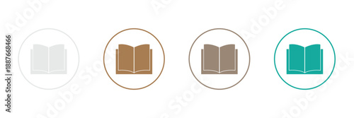 Open book black liner icon collection .Vector illustration Eps 10 .