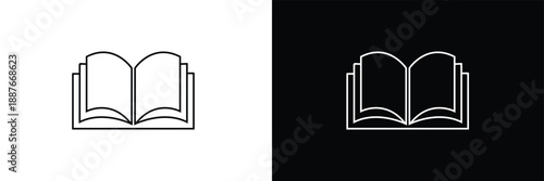 Open book black liner icon collection .Vector illustration Eps 10 .