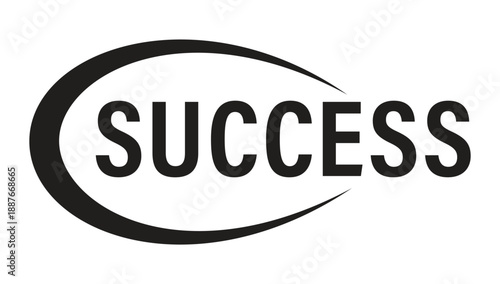 Success Logo - Professional Elliptical Typography Design for Corporate Branding, Motivation, and Business Achievement
