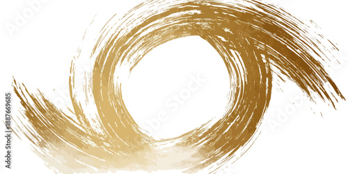 순수한 금색 붓 터치로 그려진 추상적인 소용돌이 모양의 디자인 요소