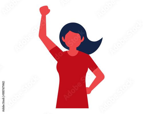 Female Power and Equality Protest Silhouette, Strong Woman Vector Design