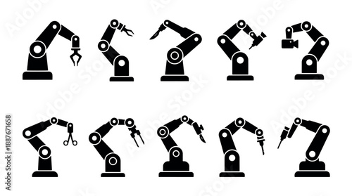 Collection of Robotic Arms with Different End Effectors.