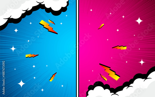 Comic versus pop art battle background