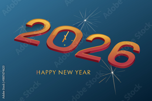 Festive new year celebration with the year 2026 and sparkling lights