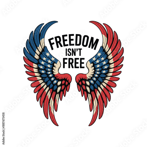 American eagle with wings holding the American flag in a heart shaped vector design