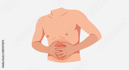 Illustration of a Person Experiencing Abdominal Pain