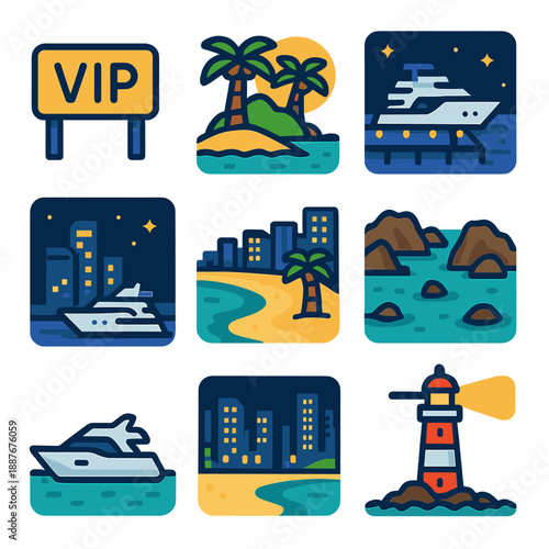 Luxurious tropical island vacation with yachts and scenic beachfront views