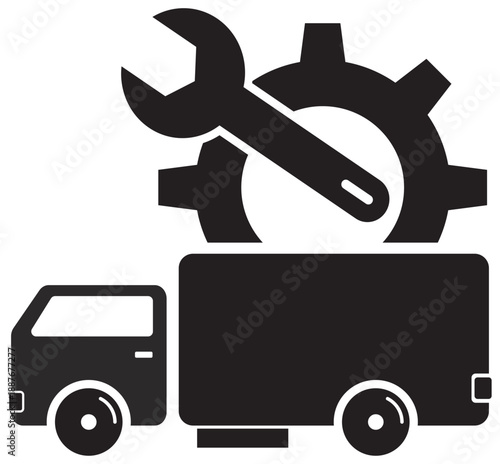 Truck with Wrench and Gear Icon