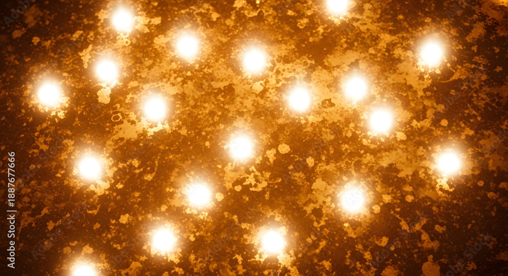 Fototapeta premium Fiery background with glowing lights scattered across a textured surface