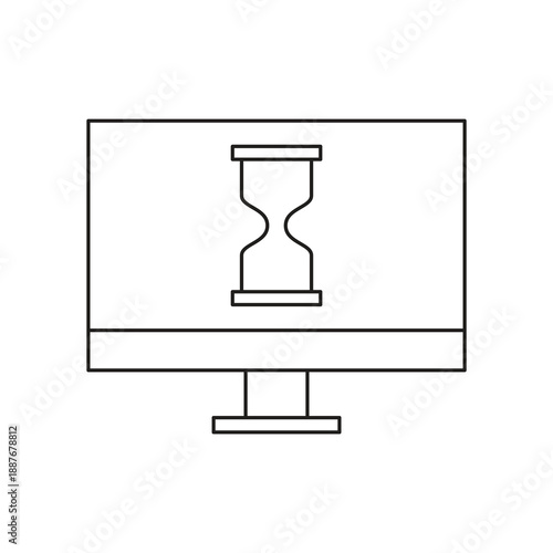 Hourglass wait loading on screen icon