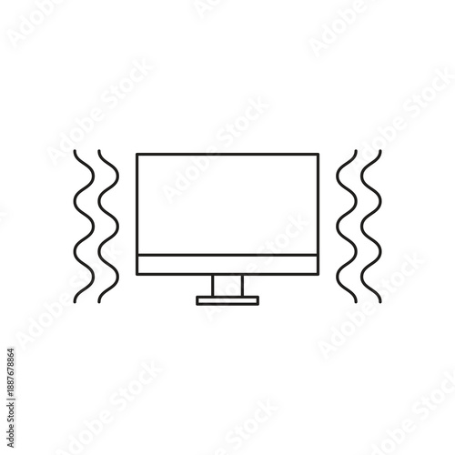 Shaking vibrating monitor error icon