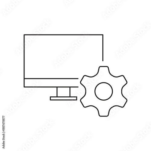 Large gear maintenance on monitor icon