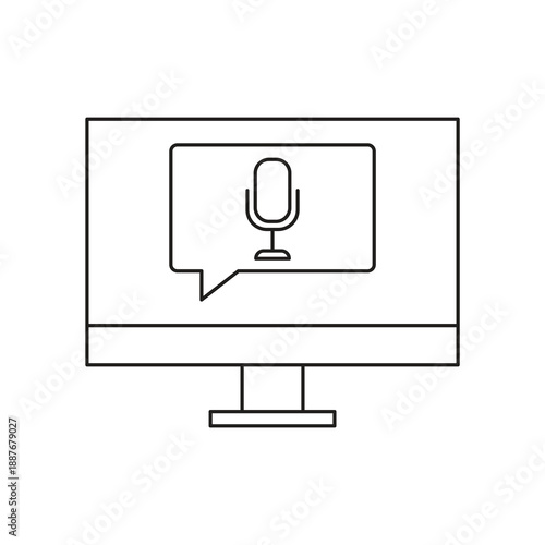 Microphone voice recording on screen icon