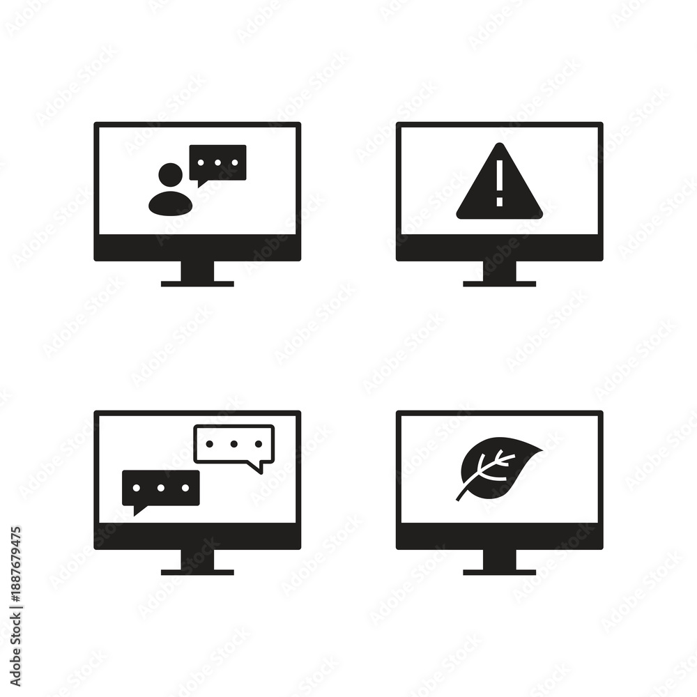 Fototapeta premium Consultant help and eco tech icon collection