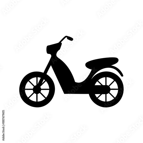 Minimalist moped silhouette with retro styling perfect for vector graphics