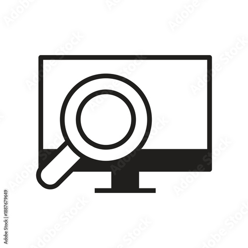 Search magnifying glass monitor solid icon