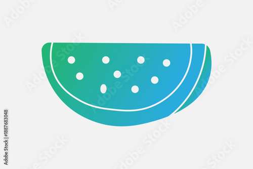 This image is a stylized vector graphic of a watermelon slice.