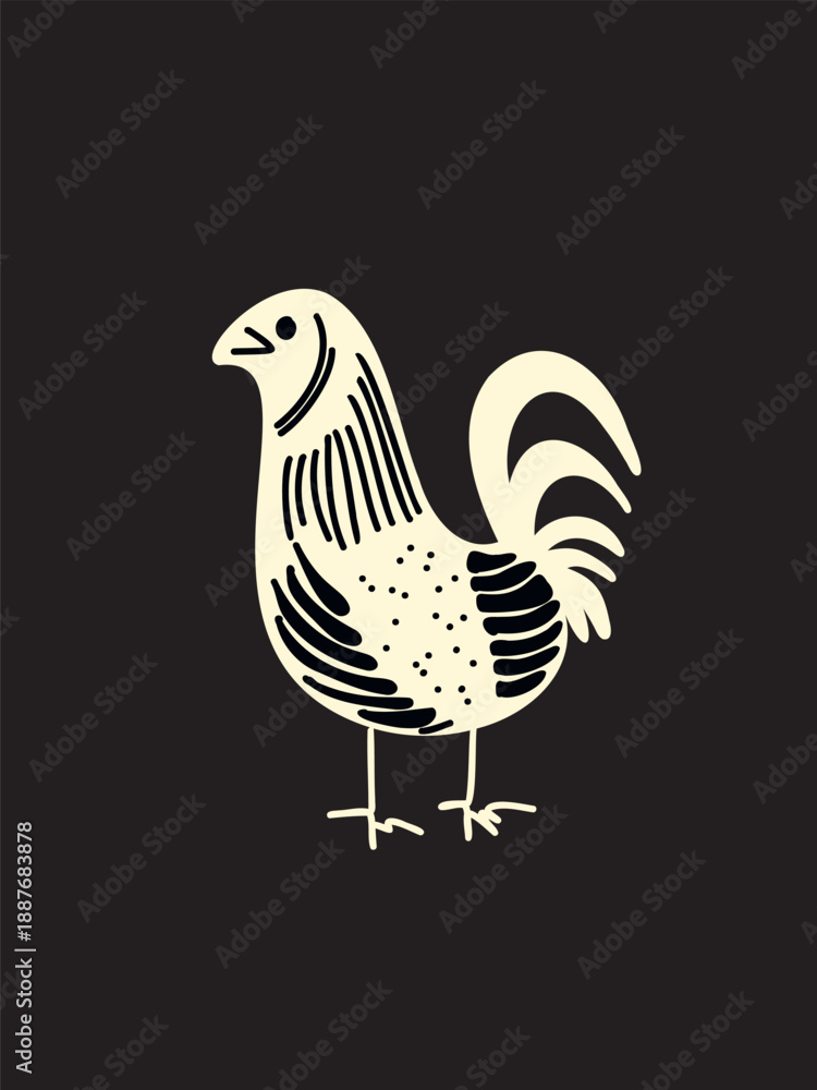 Fototapeta premium whimsical chicken illustration for decorative purposes
