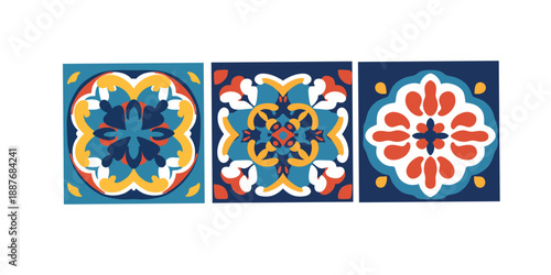 colorful patterned tiles texture for design