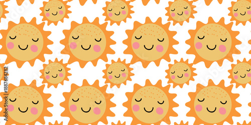 seamless pattern of cute colorful children motifs