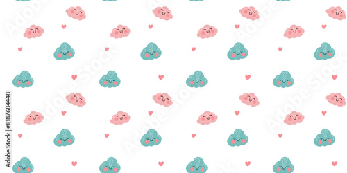 seamless pattern of whimsical kids illustrations for textile