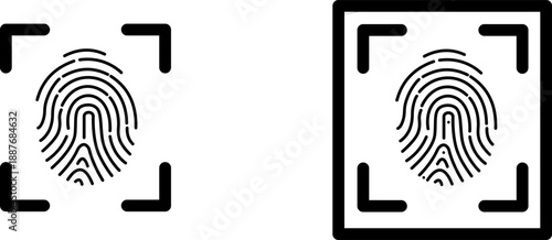 Fingerprint Scan Icon for Biometric Security and Identity Verification