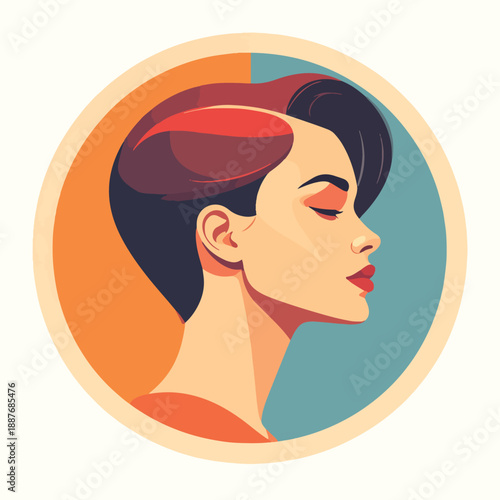 woman profile hair eyes